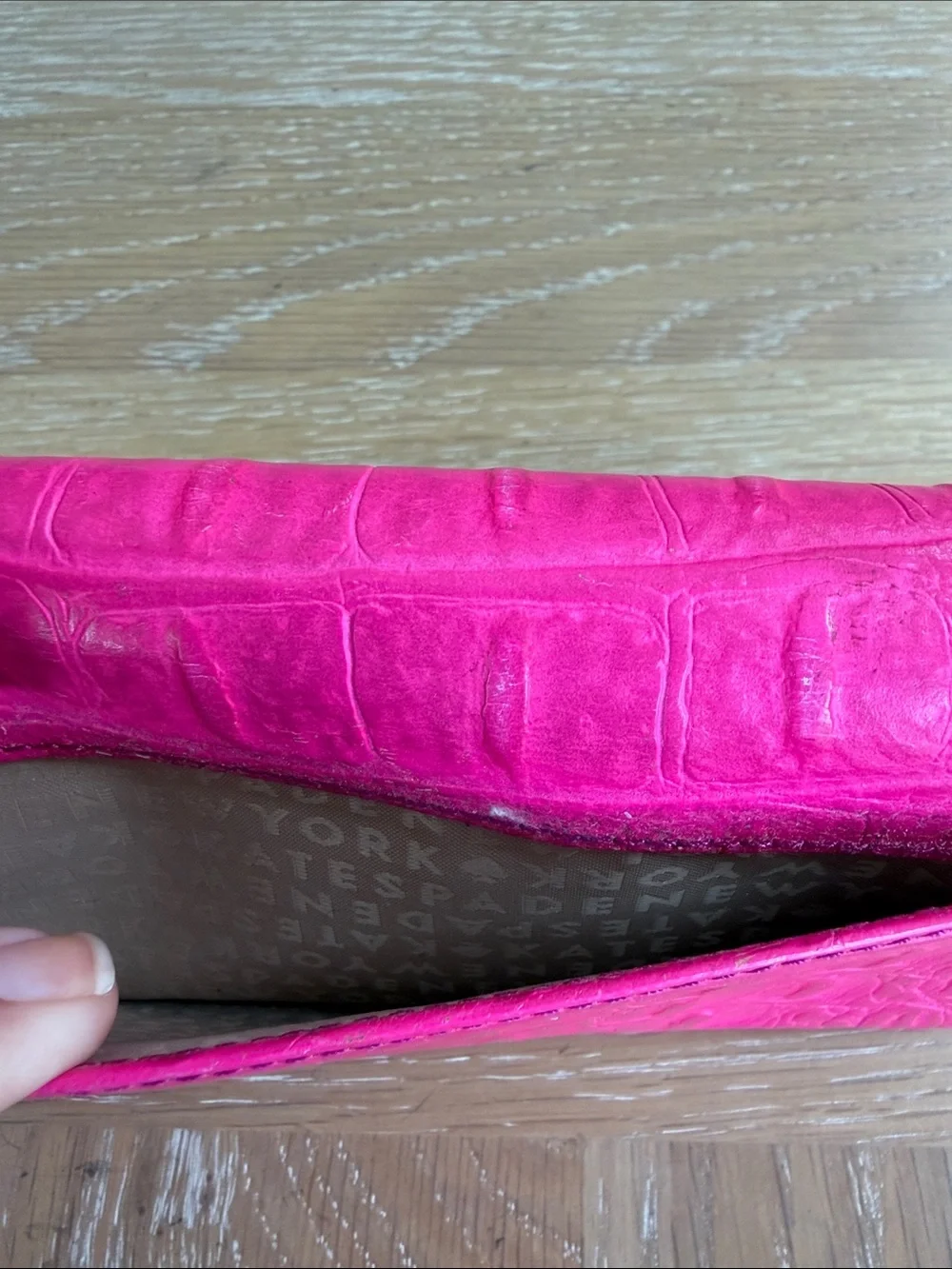 HOT PINK Kate Spade New York Wallet Textured Crocodile Embossed Leather Finish